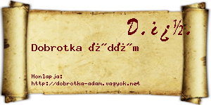 Dobrotka Ádám névjegykártya