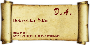 Dobrotka Ádám névjegykártya